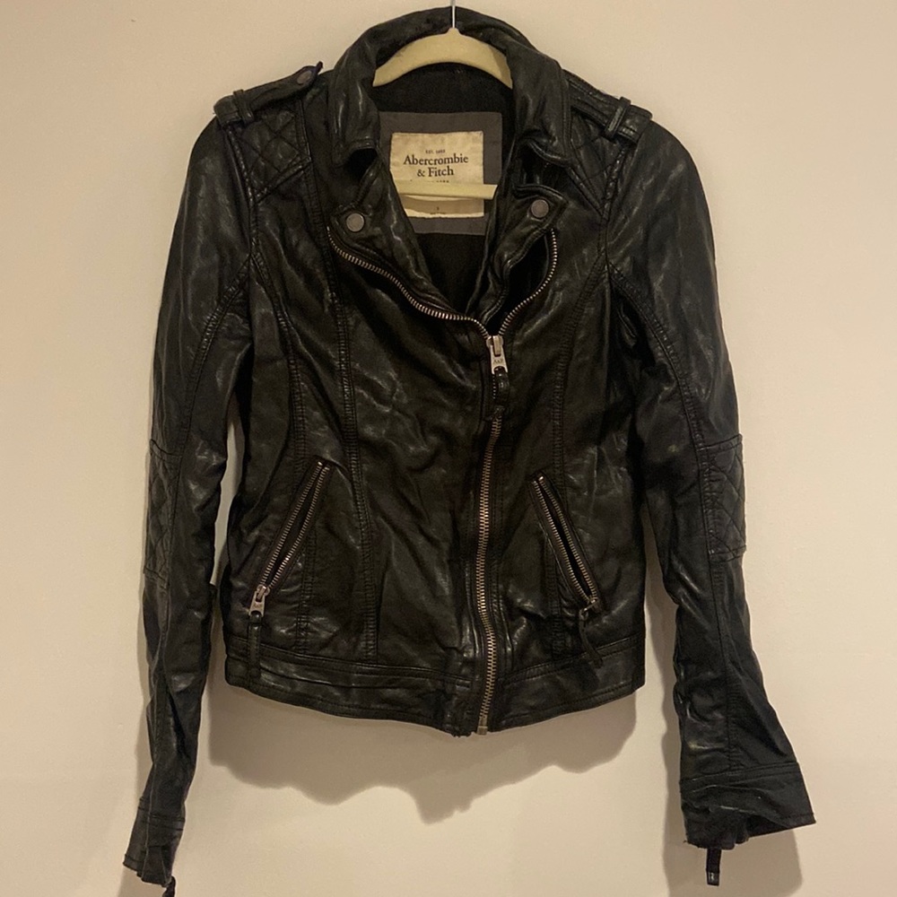 Abercrombie vegan leather jacket